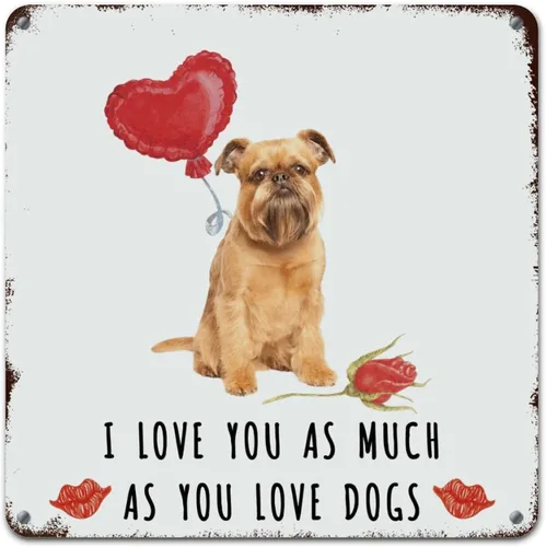 Vista 24 de Wall Decor Metal Sign Love Mails French Bulldog Sign I Love You As Much As You Love Dog Retro Street Hanging Sign Saint Valentine's Day Metal Plaque
