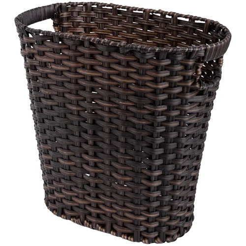 Vista 8 de GRANNY SAYS Cesta de basura de mimbre, papelera impermeable para baño, cestas de basura decorativas boho con asas, papelera para dormitorio