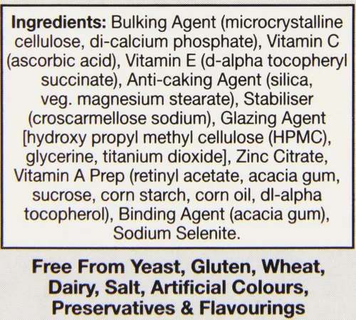 Vista 7 de Health Aid Selenio Plus (Vitaminas A, C, E y Zinc) 60 Tabletas