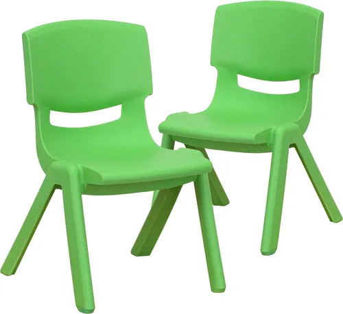 Vista 26 de Flash Furniture - Silla escolar apilable de plástico azul con altura de asiento de 10 1/2 pulgadas
