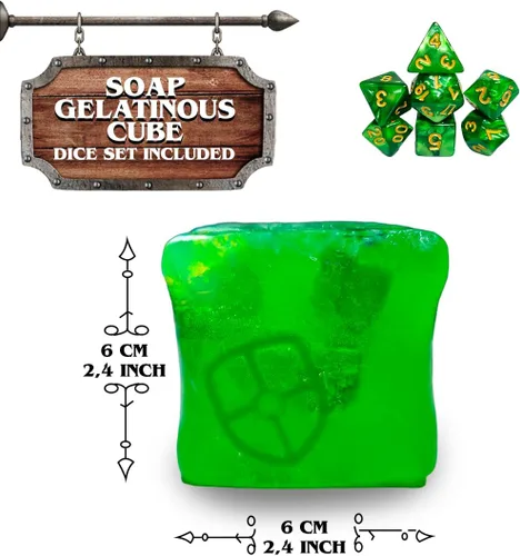 Vista 2 de Dados de jabón DND, cubo gelatinoso de la cárcel, prisión de la cárcel de dados, cubo gelatinoso tiempo fuera, D&D, maestro de mazmorras, mazmorras