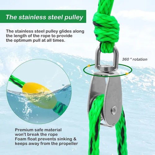 Vista 4 de Arnés de remolque resistente para deportes acuáticos con anillos en D, arnés de remolque de barco para tubo remolcable, esquí acuático, wakeboard