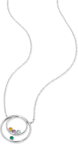 Vista 6 de EVE'S ADDICTION Collar de plata personalizado para madre y familia, cadena de 16 pulgadas, joyería familiar personalizada, collar de piedra natal
