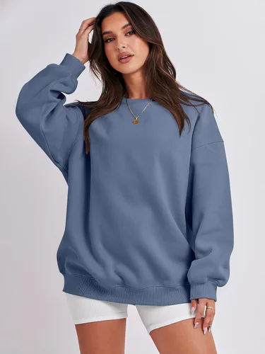 Vista 5 de ANRABESS Sudaderas de gran tamaño con capucha para mujer, cuello redondo, sin botones, ropa casual de otoño, ropa de preparación, adolescentes