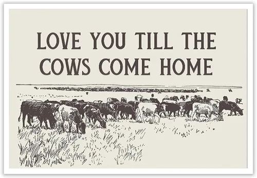 Vista 8 de Pósteres vintage con texto en inglés "I Love You Till The Cows Come Home" en lienzo de vaquero occidental en blanco y negro, arte de pared, arte