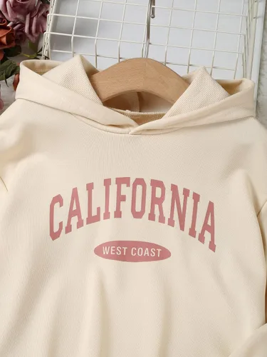 Vista 3 de COZYEASE Conjunto de 2 piezas para niña, sudadera con capucha y pantalones deportivos