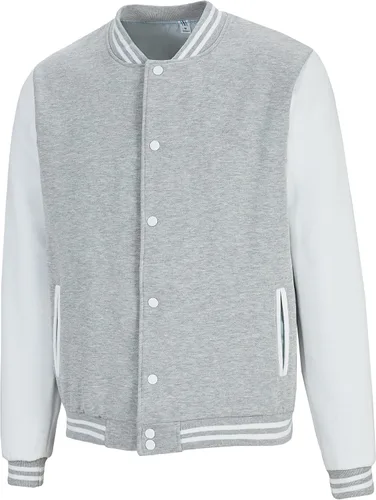 Vista 2 de Varsity Chaqueta Letterman Chaqueta de béisbol con cuello de banda de manga larga