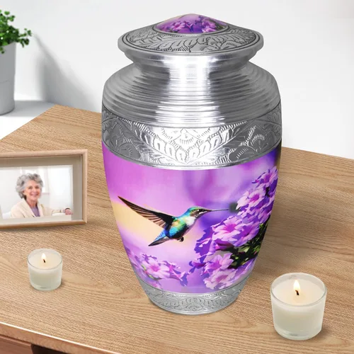 Vista 5 de M MEILINXU Urna para cenizas para mujeres y hombres, urnas de cremación para cenizas humanas, mujeres y hombres, decoración funeraria, urna grabada