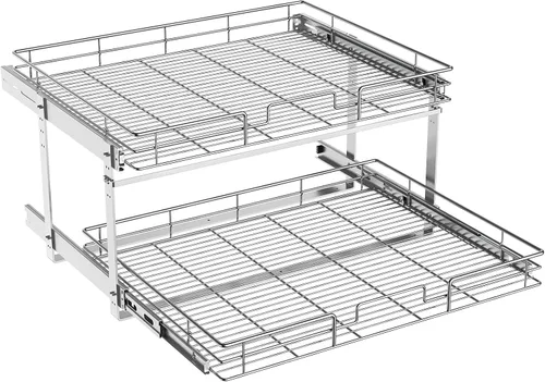 Vista 18 de ROOMTEC Organizador de gabinete extraíble (5.5 pulgadas de ancho x 21.5 pulgadas de profundidad), 2 niveles de almacenamiento extraíble para cajón