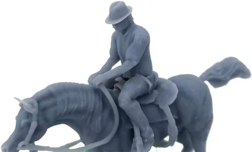 Vista 5 de Outland Models Scenery Miniature Western Cowboy w Horse Figura Set 1:48 O Escala
