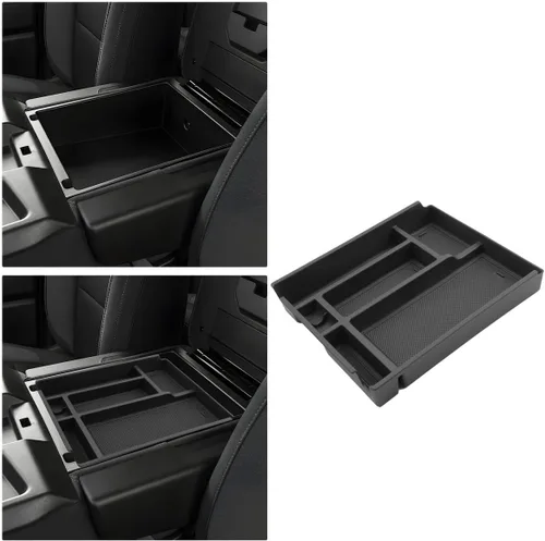 Vista 10 de Bandeja organizadora de consola central de 3 piezas y bandeja de consola compatible con Chevy Silverado 2014-2018/GMC Sierra 1500 y Silverado