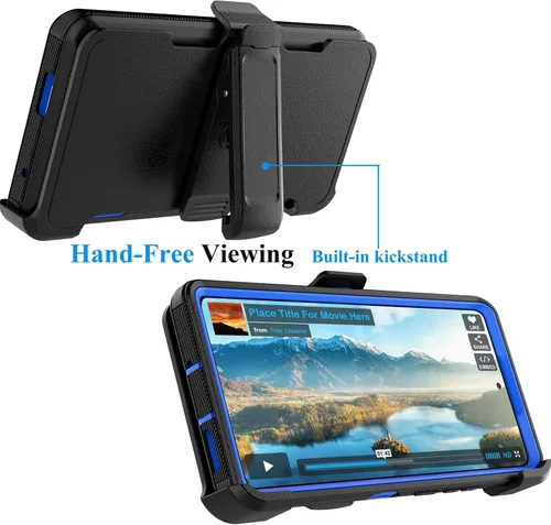 Vista 3 de Njjex Funda para Moto Edge Plus 2023, para Motorola Edge+ 5G UW 2023/Edge 40 Pro/Edge X40 con clip para cinturón, protector de cuerpo completo