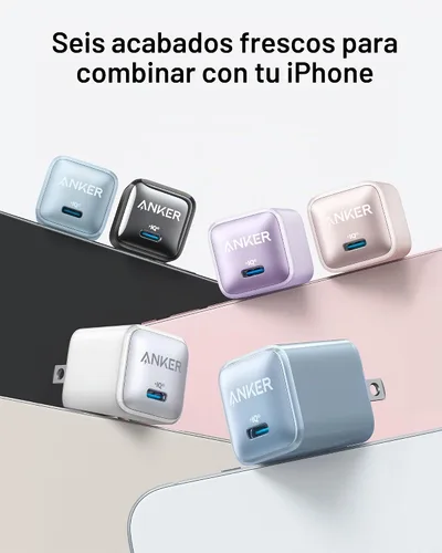 Vista 4 de Anker Bloque de cargador USB C, 20 W PIQ 3.0 de carga rápida compacta para iPhone 17/16/15 y más series, Galaxy, Pixel 4/3, iPad (cable no incluido)