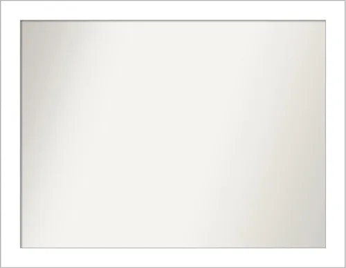 Vista 314 de Amanti Art Espejo de baño blanco para sobre el fregadero, 24 x 26 pulgadas, espejo rectangular blanco y blanco, marco de madera contemporáneo