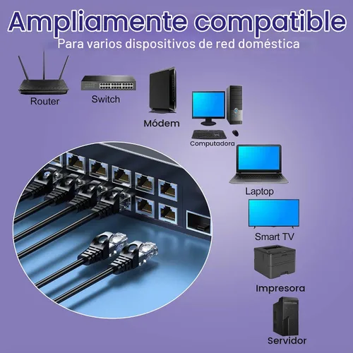 Vista 6 de Cable Ethernet Cat 6 de 50 pies para exteriores e interiores, cable de conexión Ethernet Cat6 de 10 Gbps, cable de red UTP Cat6 de alta velocidad