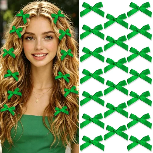 Vista 14 de 20 piezas de lazos negros para el cabello con cinta, clips tipo cocodrilo para el cabello, pasadores para el cabello para adolescentes, pinzas