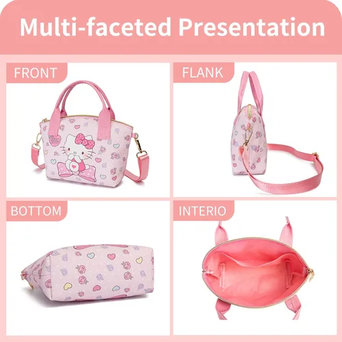 Vista 4 de TradWloth - Lindo Mini Bolso Bandolera, Bolso de Hombro de Piel Sintética Suave para Mensajero, Bolso de Mano de Dibujos Animados, 2 Piezas