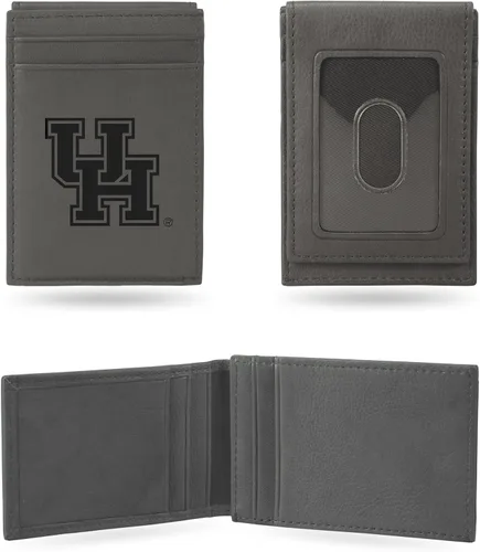 Vista 51 de Rico Industries NCAA - Cartera de bolsillo frontal grabada con láser gris, compacta, cómoda, delgada