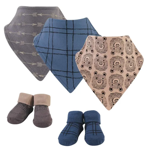 Vista 7 de Hudson Baby Conjunto de babero y calcetines unisex de algodón para bebé, Tamaño único Chica Calabaza