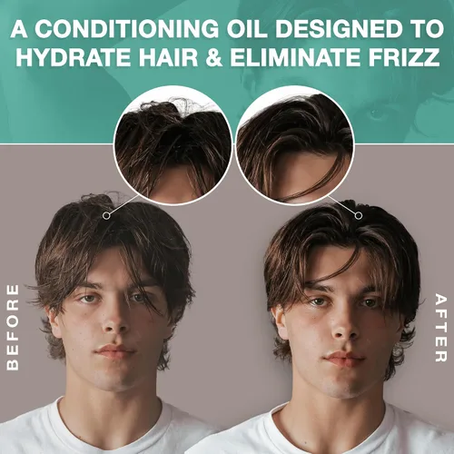 Vista 5 de CRVFT - Acondicionador diario sin enjuague para hombres [aceite] Suministro de 30 días Hidratante para cabello para hombres Aceite