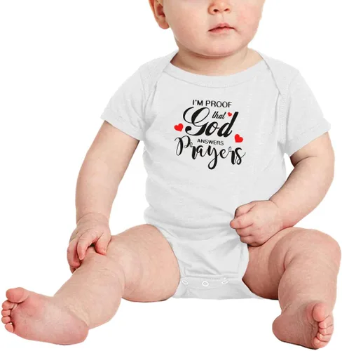 Vista 2 de I Am Proof That God Answers Prayers - Mameluco divertido para bebé, niño y niña unisex