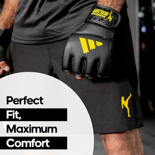 Vista 2 de Adidas x Anderson Silva - Guantes de entrenamiento y agarre para uso diario, estilo de lucha de MMA, carcasa exterior de poliuretano, probado