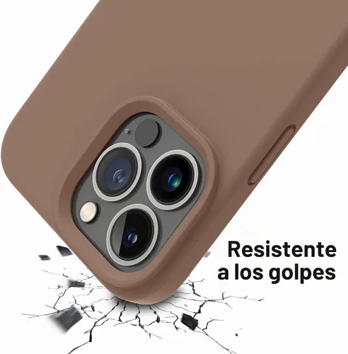 Vista 8 de OTOFLY Diseñada para iPhone 14 Pro, funda delgada de silicona a prueba de golpes para iPhone 14 Pro de 6.1 pulgadas (marrón claro)