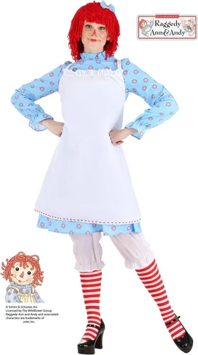 Vista 2 de Disfraz clásico de Ann Raggedy para mujer, talla XL