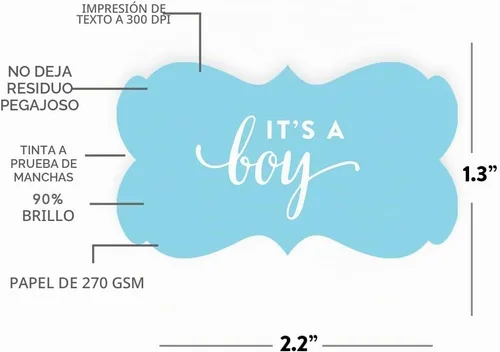 Vista 5 de Etiquetas adhesivas de Andaz Press, Azul (Baby Boy Blue)