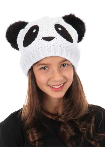 Vista 2 de Gorro de Punto Panda para Adultos Multicolor