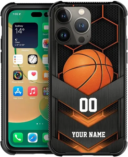 Vista 11 de DJSOK Compatible con iPhone personalizado de béisbol deportivo, cubierta de teléfono personalizada con número de nombre para iPhone 17/16/15/14 Pro