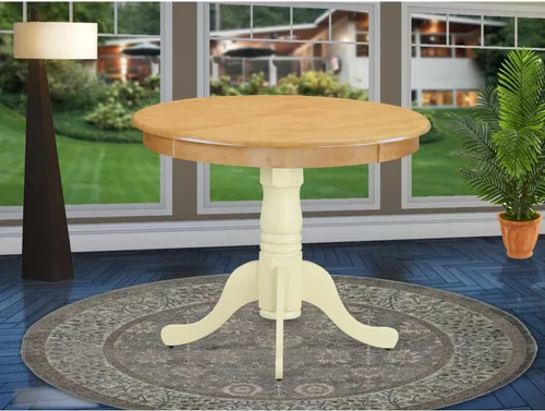 Vista 37 de HomeStock Mesa de comedor redonda de madera, mesa de cocina resistente para espacios pequeños, color negro y cereza/36 pulgadas sin gotas