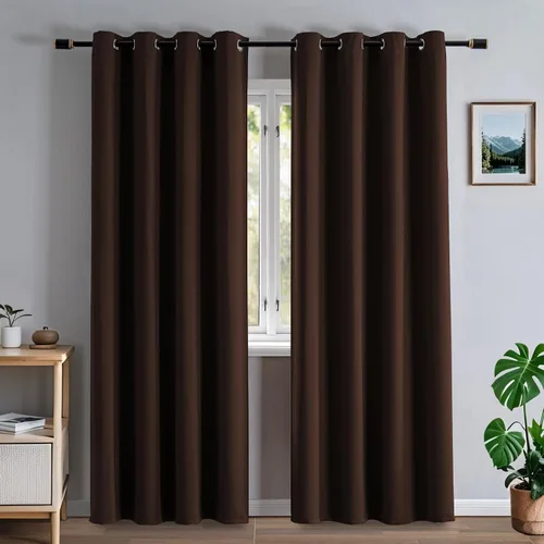 Vista 16 de Cortinas opacas para sala de estar, cortinas 100% opacas de 90 pulgadas de largo, juego de 2 paneles de 2 paneles, con aislamiento térmico, pestaña
