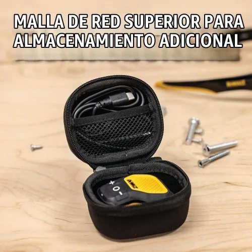 Vista 9 de DEWALT Paquete de altavoz Bluetooth portátil y funda protectora de alta resistencia, resistente al agua, altavoz inalámbrico con clip con micrófono