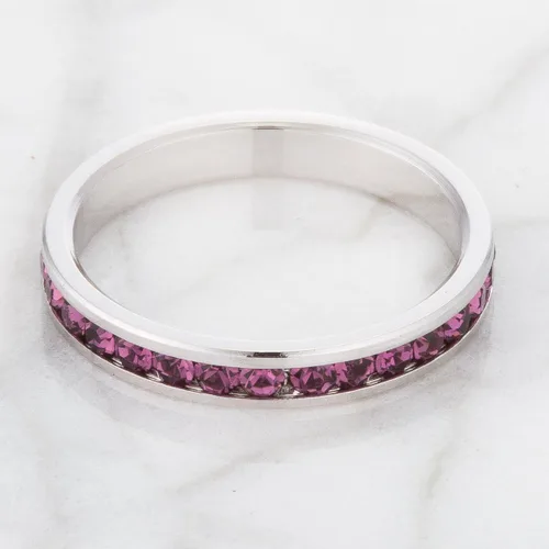 Vista 5 de Anillos apilables con cristales de Swarovski, piedra natalicia