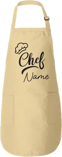 Vista 5 de Personalización Chef Delantal con Bolsillos Bordado OPCIONAL DISPONIBLE