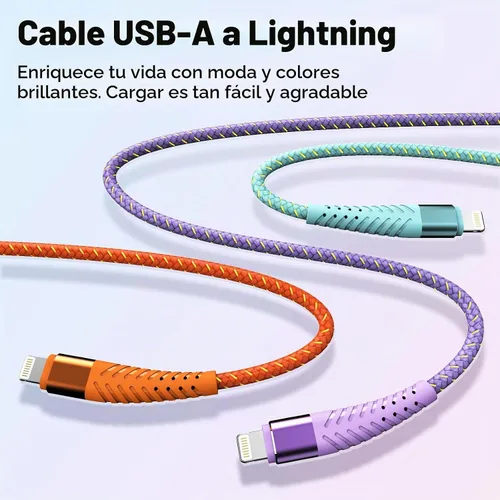 Vista 7 de Cargador de iPhone Cable Lightning de Carga Rápida 6 Pies Paquete de 3 [Certificado Apple MFi] Cable Cargador de iPhone Largo Cordón Trenzado