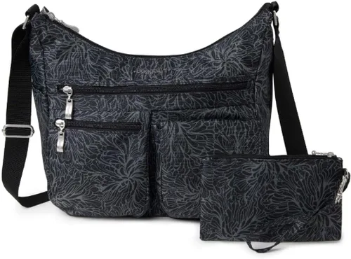 Vista 116 de Baggallini womens Everywhere Bagg Crossbody Women 11x9 Lightweight Nylon Hobo Water-resistant Travel Bag W/Rfid