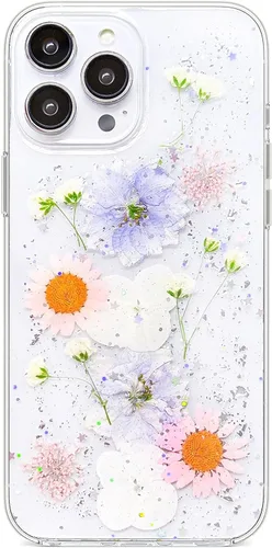 Vista 18 de Abbery - Funda diseñada para iPhone 12/12 Pro con purpurina, transparente y linda con diseño de mariposa, correa para la muñeca, brillante