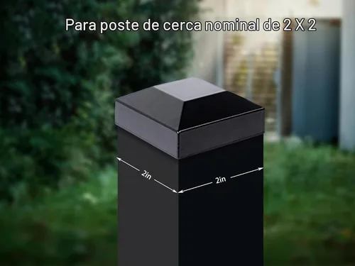 Vista 4 de Tapas de aluminio para postes de valla de 2 x 2 pulgadas, aluminio, metal, madera, buzón, tapa de poste piramidal, ajuste a presión, color negro
