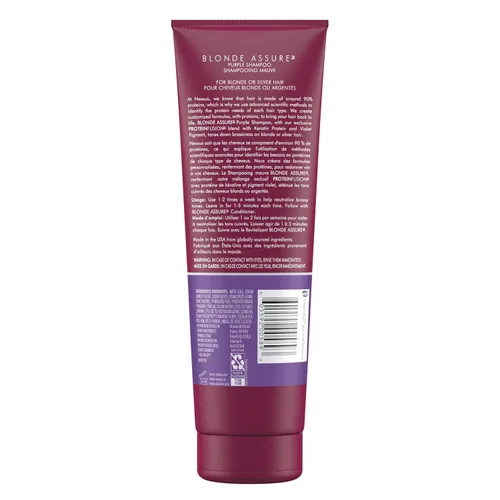 Vista 2 de Nexxus Blonde Assure - Champú morado para el cuidado del color del cabello rubio, proteína de queratina, 8.5 onzas