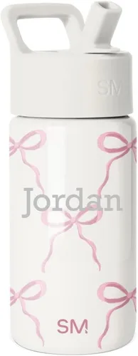 Vista 19 de Simple Modern - Botella de agua para niños y vaso para niños pequeños, 14 onzas, lazos Insulated Stainless Steel Toddler Water Bottle, Kids