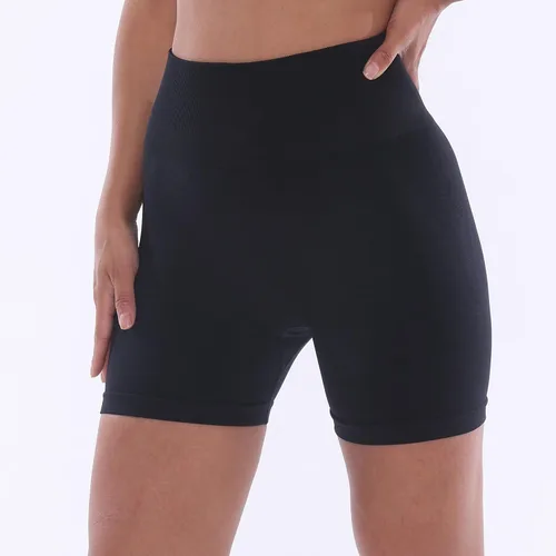 Vista 5 de DEJAVE Pantalones cortos de entrenamiento para mujer, cintura alta, levantamiento de glúteos, sin costuras, para ciclismo, gimnasio, yoga