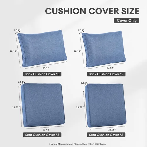 Vista 7 de ovios Fundas de Cojín de Patio, Funda de Cojín Impermeable para Muebles de Exterior, Sofá, Sillón, Silla, Funda de Cojín de Respaldo de Loveseat