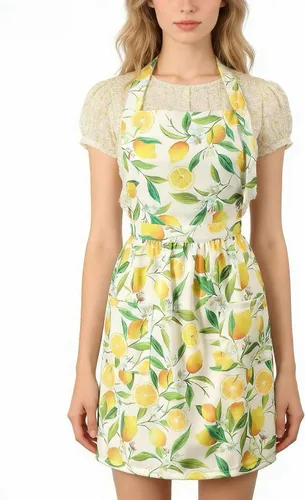 Vista 16 de Delantal de cocina con bolsillo para mujer, delantal vintage para hornear, adecuado para jardinería, regalo del Día de la Madre, regalo para esposa