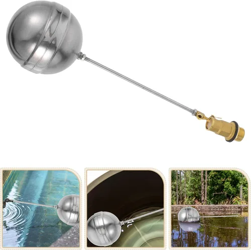 Vista 8 de jojofuny Válvula de flotador de rosca ajustable para tanques de agua Válvula de control de aleación de metal de cierre automático para el hogar
