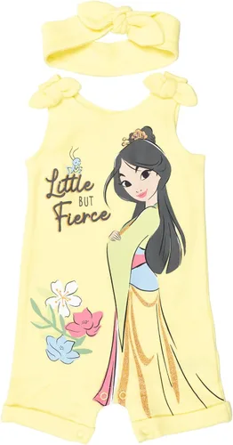 Vista 5 de Disney Princesa Rapunzel Ariel Belle Jasmine Aurora - Mameluco con broches y diadema para bebés niñas desde recién nacidas hasta niñas pequeñas