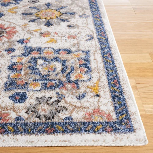 Vista 5 de SAFAVIEH Astoria Collection - Alfombra decorativa, 4 x 6 pies, beige y azul, diseño floral, no desprende pelusa y de fácil cuidado, ideal para zonas