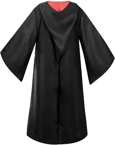 Vista 3 de CASSONRM Capa de mago, capa con capucha, bata de bruja para disfraz de mago, capa, gafas, corbata, accesorios de cosplay de Halloween