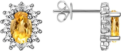 Vista 13 de Rylos Aretes tipo dormilona de plata de ley 925, ovalados y diamantes de 0.236 x 0.157 pulgadas, exquisitas joyas de piedra